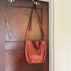 Madewell Burgundy Leather Tote Bag